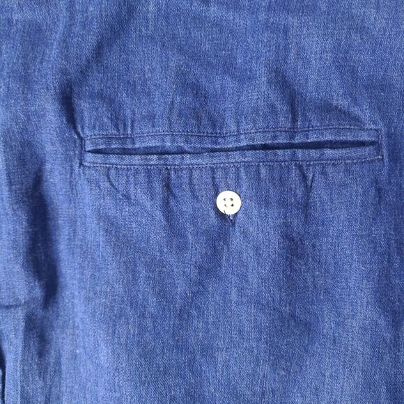 TGI Friday's Shirt Mens XL‎ 16 - 32/33 Blue Chambray Button Down Long Sleeve - Picture 5 of 14